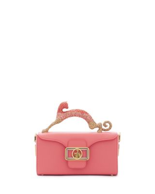 Lanvin Nano Pencil Cat Bag In Leather And Rhinestones