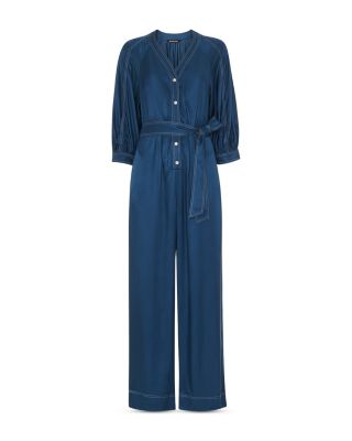Mabel Topstitched Belted Jumpsuit