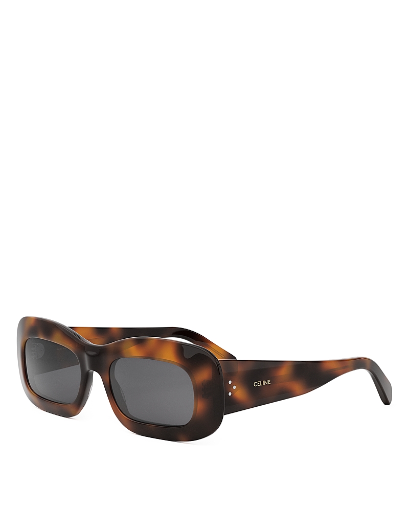 Celine 3 Dots Rectangular Sunglasses, 53mm In Blonde Havana