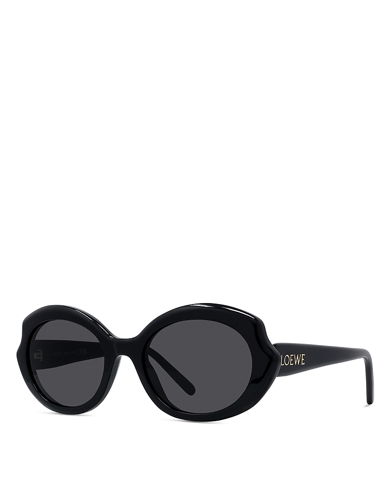 Loewe Slim Geometric Sunglasses, 54mm In Black/gray Solid