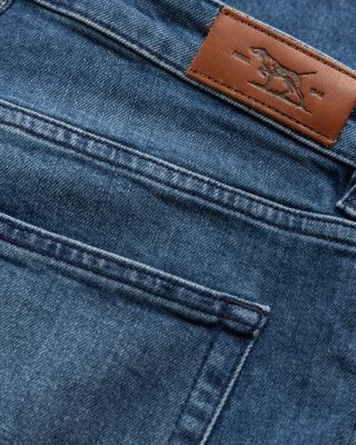 Oaro Slim Fit Italian Denim Jeans in Bright Blue 