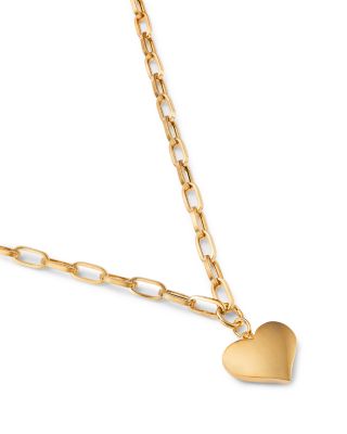 Polished Electroform Heart Pendant Necklace in 14K Yellow Gold, 17"