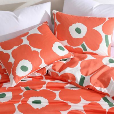 Unikko Cotton Sateen Floral Duvet Cover Set, Full/Queen