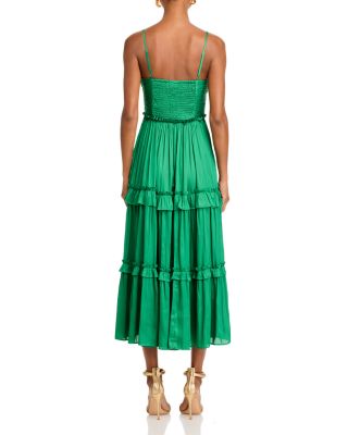 Ruched Ruffled Midi Dress - Exclusive