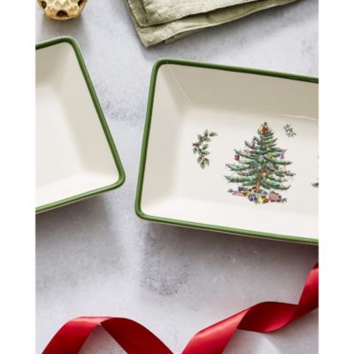 Christmas Tree Traditional 3 Piece Nesting Tray Set