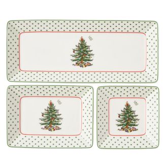 Spode Christmas Tree Polka Dot 3-Piece Nesting Tray Set | Bloomingdale's