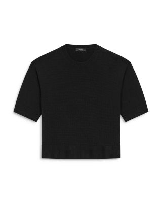 Cashmere Cropped Short Sleeve Sweater