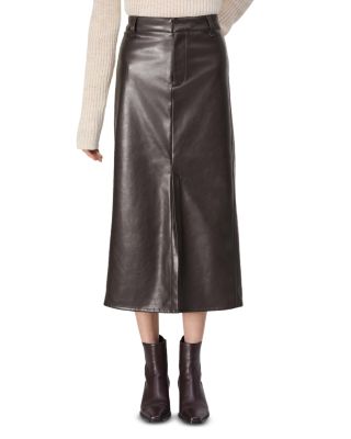 rag & bone - Rayne Faux Leather Midi Skirt
