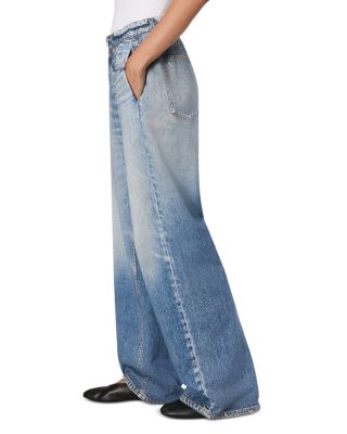 Miramar High Rise Wide Leg Cotton Terry Sweatpant Jeans in Noosa