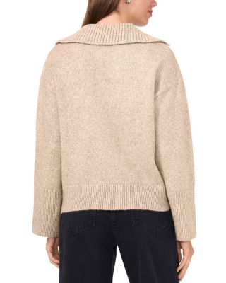 V Neck Spread Collar Sweater