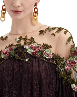 art nouveau evening dress Off-Shoulder Color-Block Flared Maxi Dress with Pockets main image 0