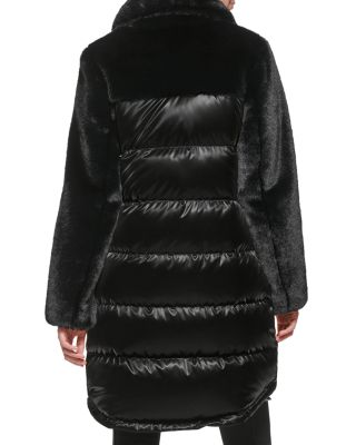 Mixed Media Puffer Coat