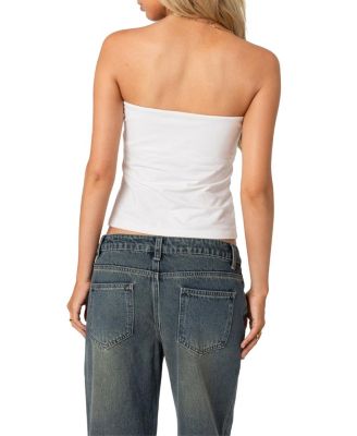 Lace Bow Built In Bra Tube Top