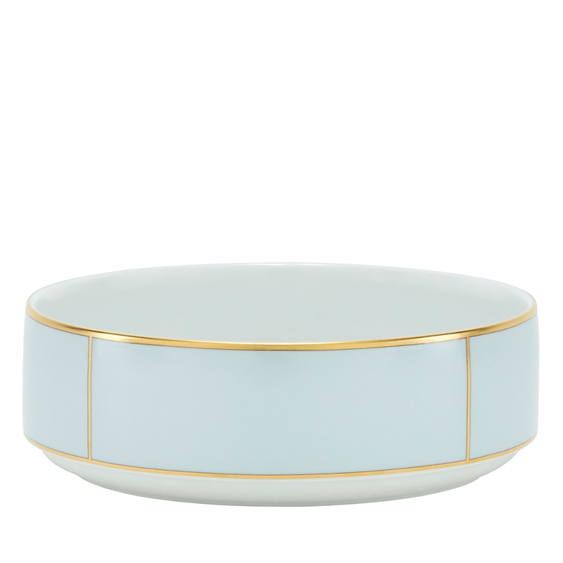 Ginori 1735 Diva Colonna Tureen Porcelain Salad Bowl In Celeste