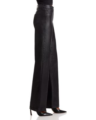 Clayton High Rise Wide Leg Jeans in Noir Coated