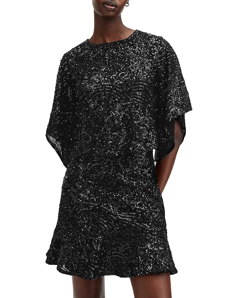 Allsaints Ivy Embellished Crop Top In Black
