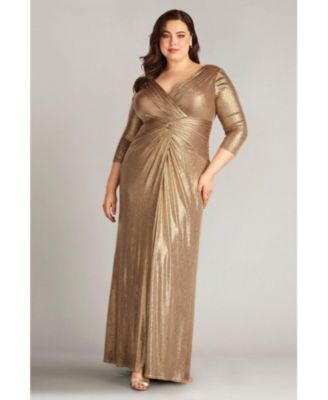 Plus Ryah Metallic Twist Drape Gown