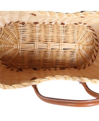 Garden Party Leather Straw/Raffia Handbag