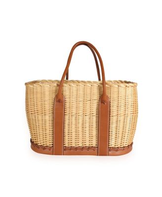 Garden Party Leather Straw/Raffia Handbag