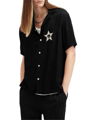 ALLSAINTS - Wish Shooting Star Embroidered Relaxed Fit Button Down Camp Shirt