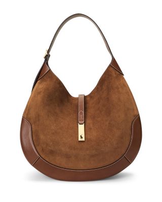 Polo Ralph Lauren Polo ID Large Suede Shoulder Bag