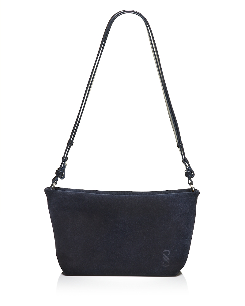 Proenza Schouler Bond Suede Shoulder Bag In Deep Navy/silver