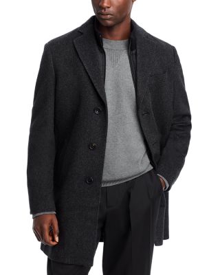 Cardinal Of Canada - Wool-Cashmere Regular Fit Topcoat With Bib