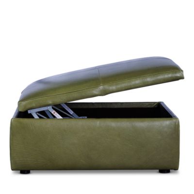 Alice Large Square Storage Ottoman, in Leather