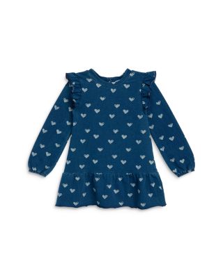 Splendid - Girls' Ocean Hearts Print Ruffle Dress - Little Kid