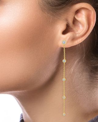 Delicate Cubic Zirconia Chain Drop Earrings