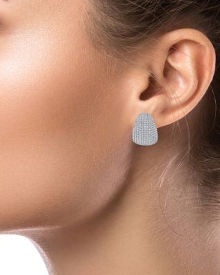 Pav&eacute; Tear Shape Drop Earrings in Rhodium Plated 