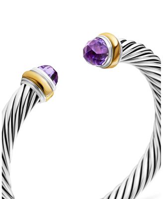 Cable Classics Bracelet with Gemstones, 14K Yellow Gold & Sterling Silver, 7mm