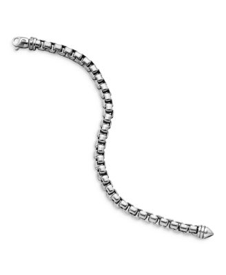 Men's Box Chain Bracelet in Sterling Silver, 7.3mm