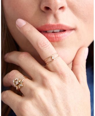 14K Yellow Gold Princess Diamonds Diamond Double Band Ring