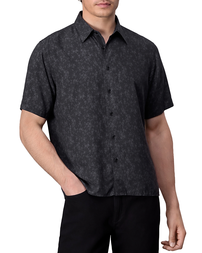Rag & Bone Dalton Printed Short Sleeve Shirt Blkfloral In Black Floral