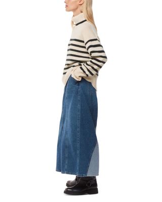 Stripe Wool Roll Neck Sweater