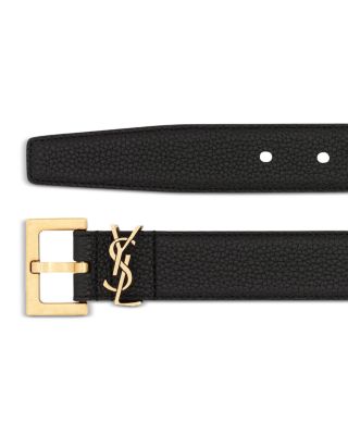 Cassandre Belt with Square Buckle in Shiny Box Saint Laurent Leather