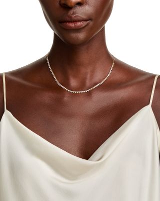 14K Yellow Gold Lab Grown Diamond Trilogy Collar Necklace, 16"