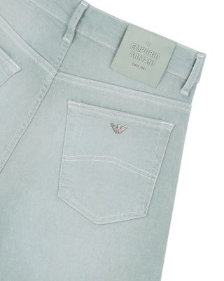 High Rise Straight Leg Jeans in Light Green