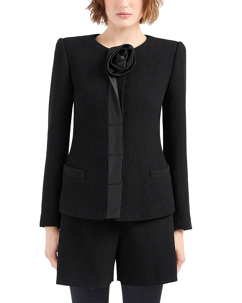 EMPORIO ARMANI ROSETTE STRETCH TECH WEAVE JACKET