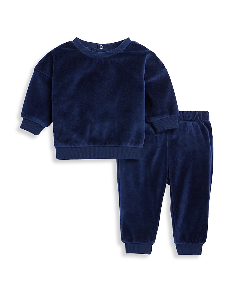 Bloomie's Baby Bloomies Baby Unisex Velour Top & Pants Set - Baby In Navy