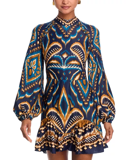 pineapple raglan sleeve mini dress