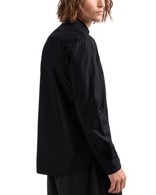 Stretch Cotton Button Up Shirt with Guru Collar