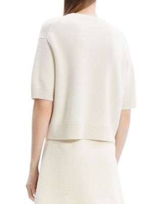 Cashmere Cropped Short Sleeve Sweater