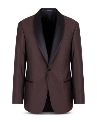G Line Regular Fit Wool & Silk Shawl Lapel Blazer