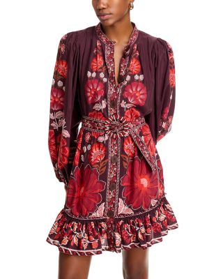 FARM Rio - Gigi Tapestry Brown Mini Dress