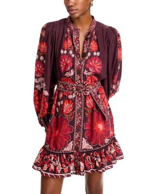 Gigi Tapestry Brown Mini Dress   