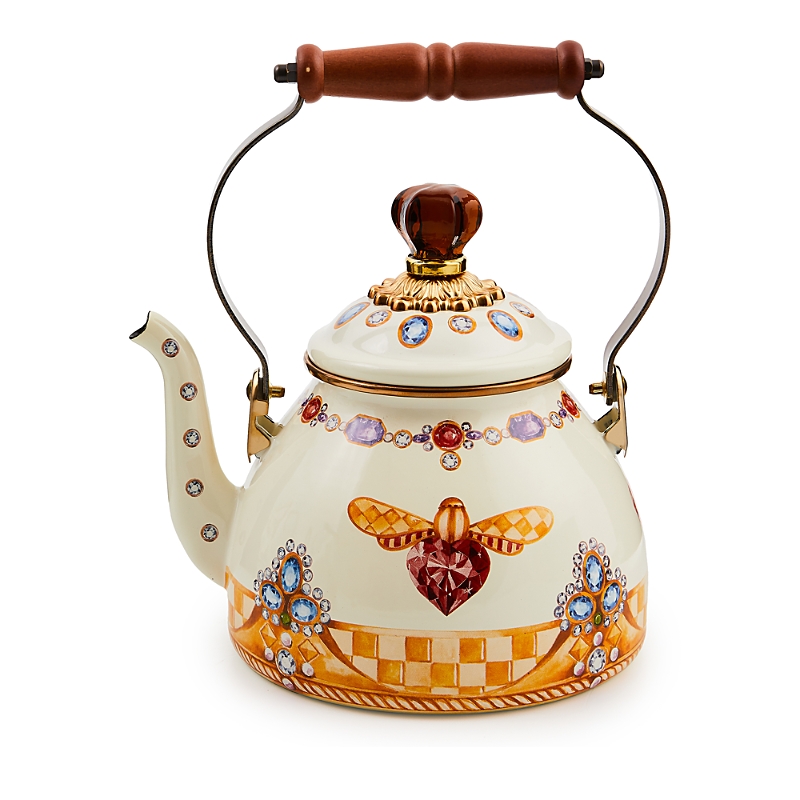 Mackenzie Childs Queen Bee Tea Kettle, 2 Quart