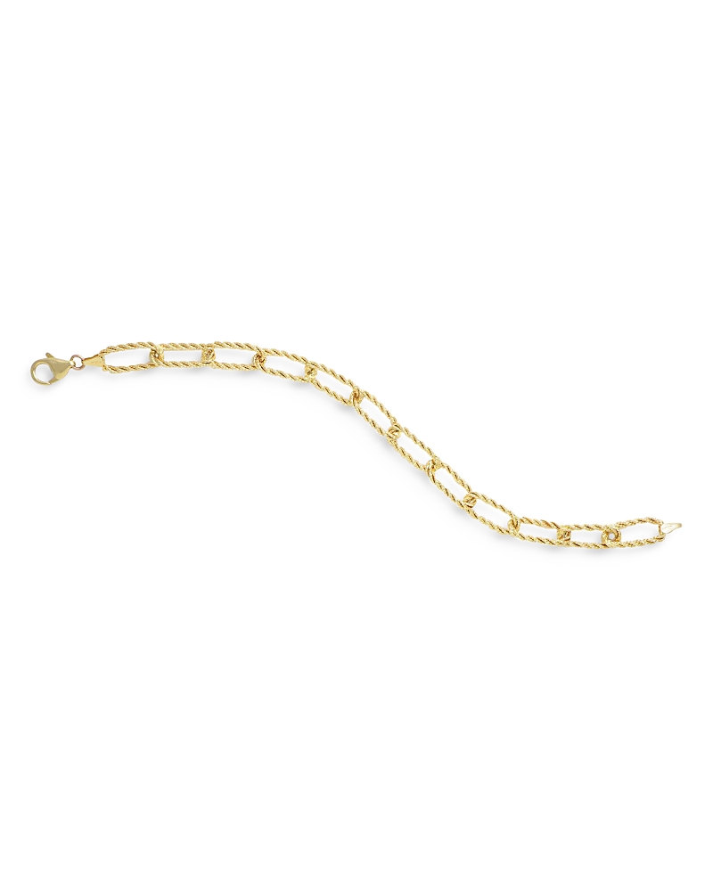 Alberto Amati 14k Yellow Gold Twist Style Paperclip Link Bracelet In Gold