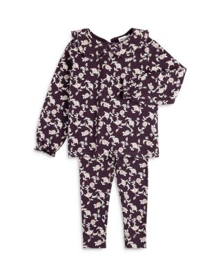 Miles The Label - Girls' Vine Print on Plum Top & Leggings Set - Baby